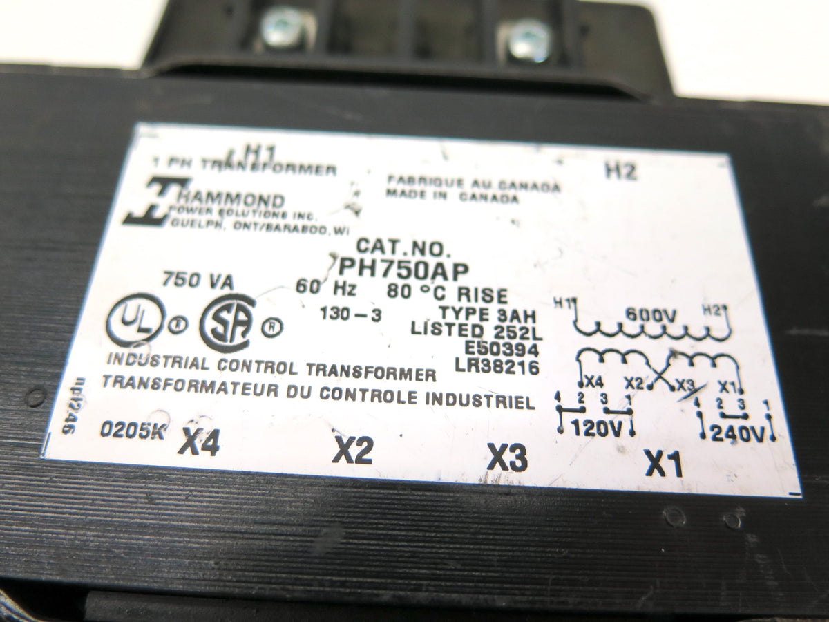 Hammond PH750AP 1PH Transformer 750VA 600V 120/240V - Advance Operations