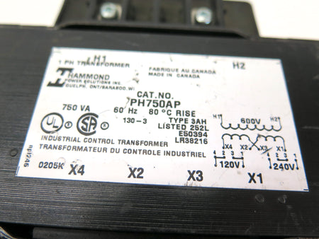 Hammond PH750AP 1PH Transformer 750VA 600V 120/240V - Advance Operations