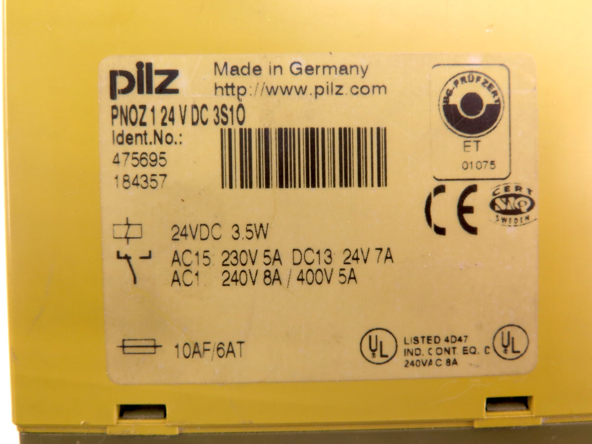 Pilz PNOZ 124 v DC 3S10 Safety Relay 24V DC 3,5W - Advance Operations