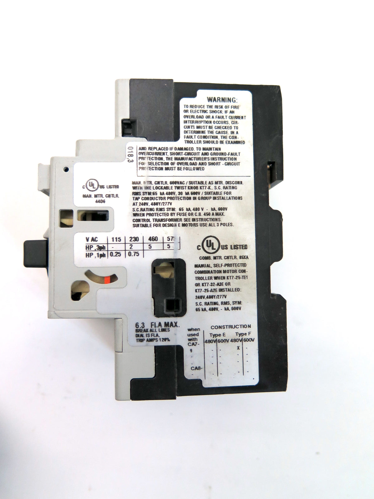 Sprecher + Schuh KTA7-25S-6,3A Ser C Motor Circuit Breaker - Advance Operations