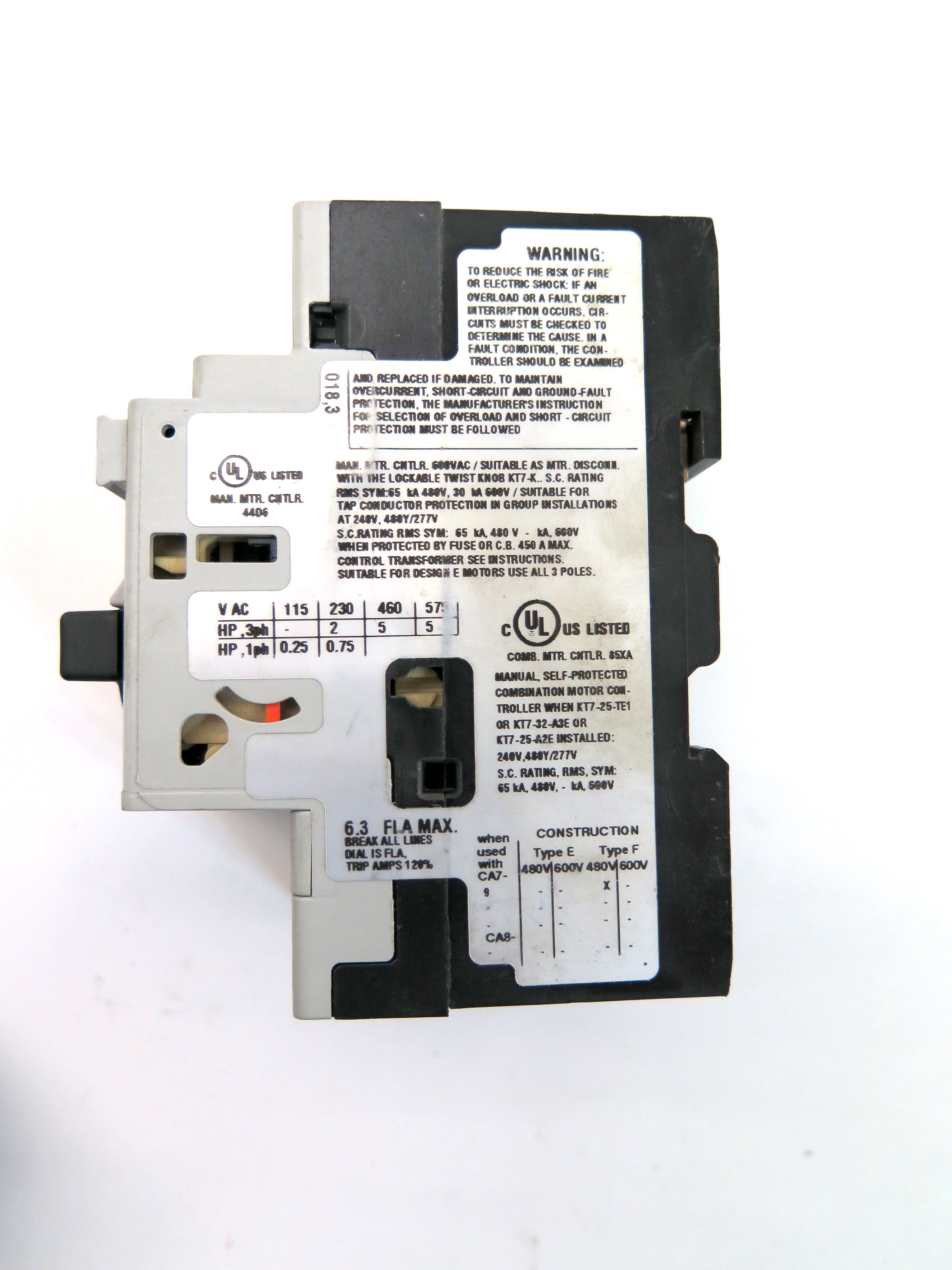 Sprecher + Schuh KTA7-25S-6,3A Ser C Motor Circuit Breaker - Advance Operations
