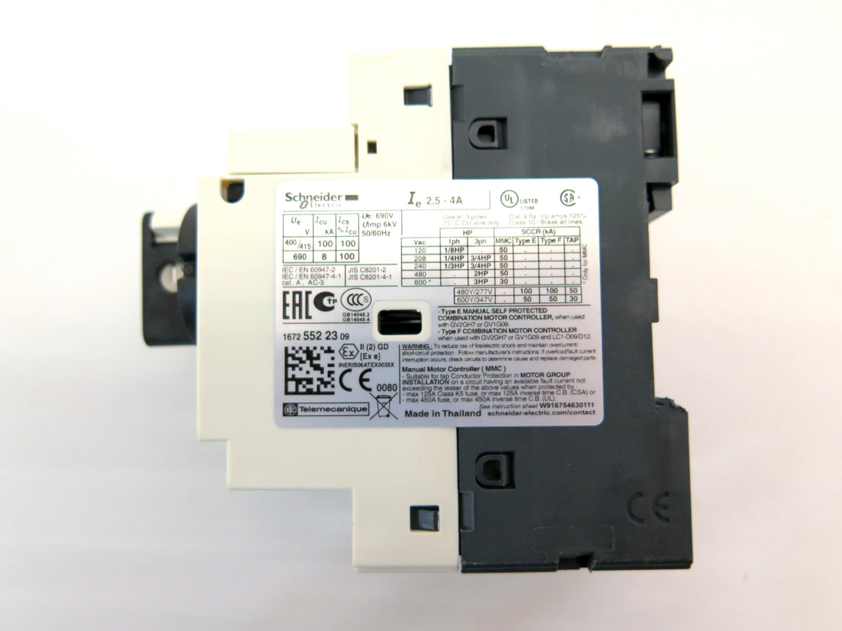 Schneider GV2-P08 Manuel Circuit Breaker 2.5-4A - Advance Operations