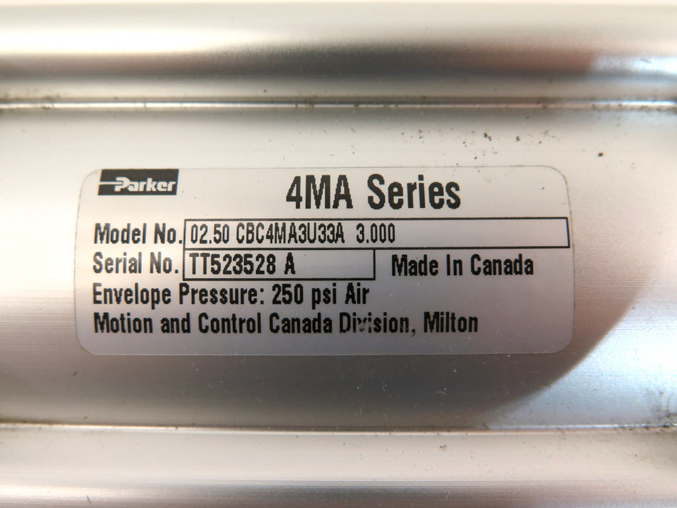 Parker 4MA Series 02.50 CBC4MA3U33A 3.000 Pneumatic Actuator 250Psi - Advance Operations