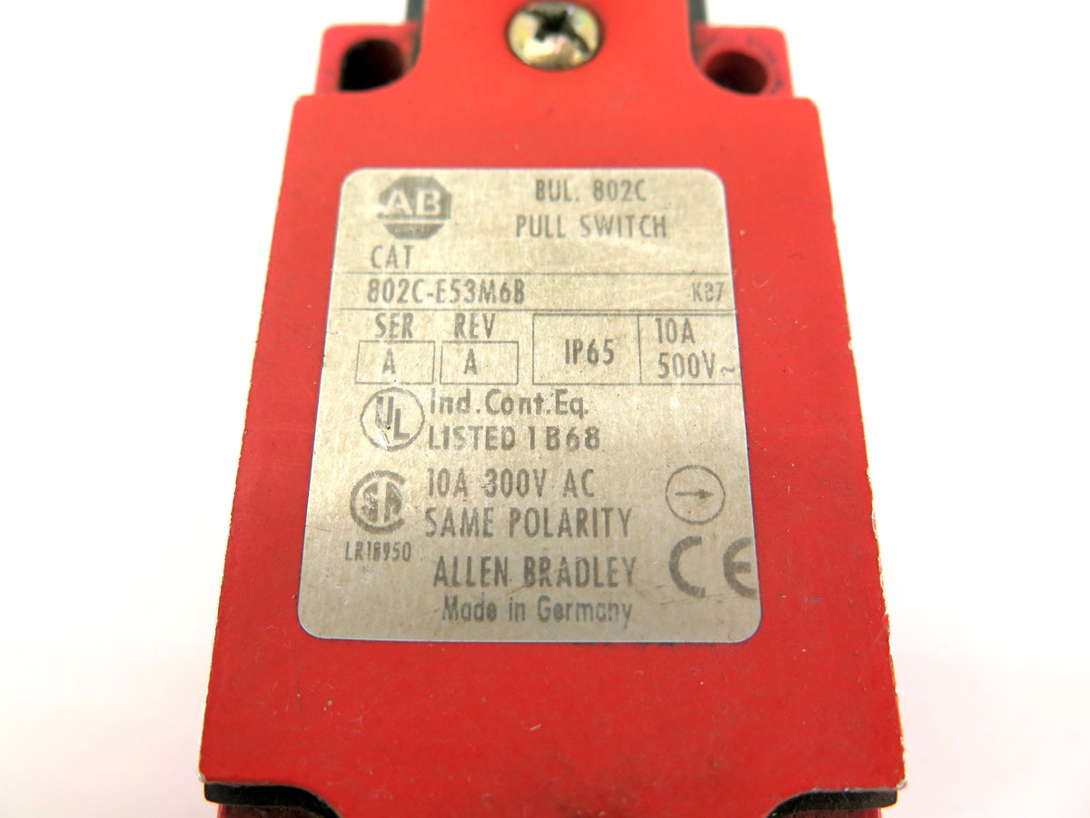 Allen-Bradley 802C-E53M6B Pull Switch Series A 10A 300Vac - Advance Operations