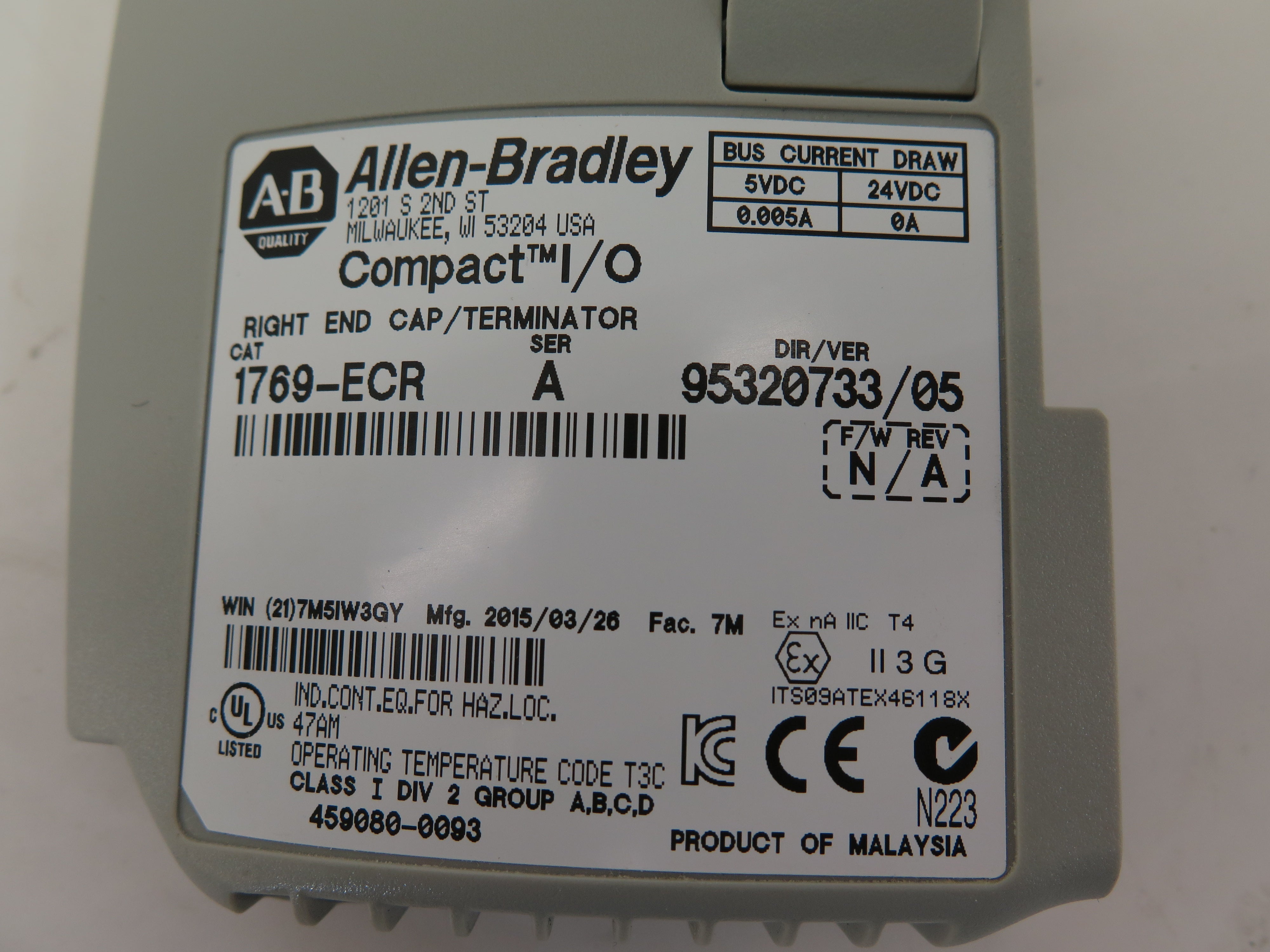 Allen-Bradley 1769-ECR Compact I/O END CAP - Advance Operations