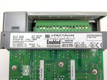 Spectrum Controls SLC500 1476sc-INO4i 4 Channel Isolated Current - Advance Operations