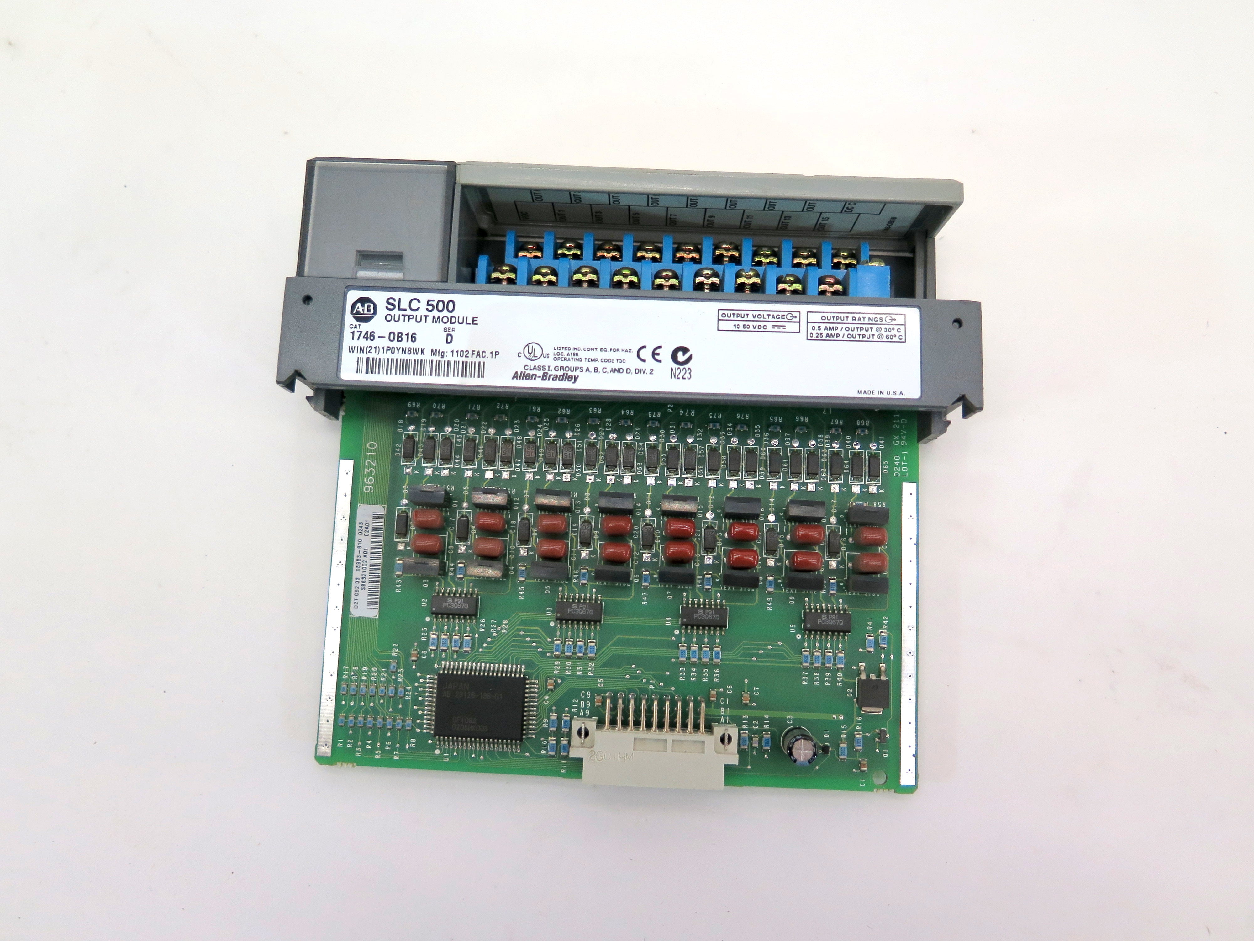Allen-Bradley SLC 500 Output Module 1746-OB16 LOT OF 2 1 Year Warranty - Advance Operations
