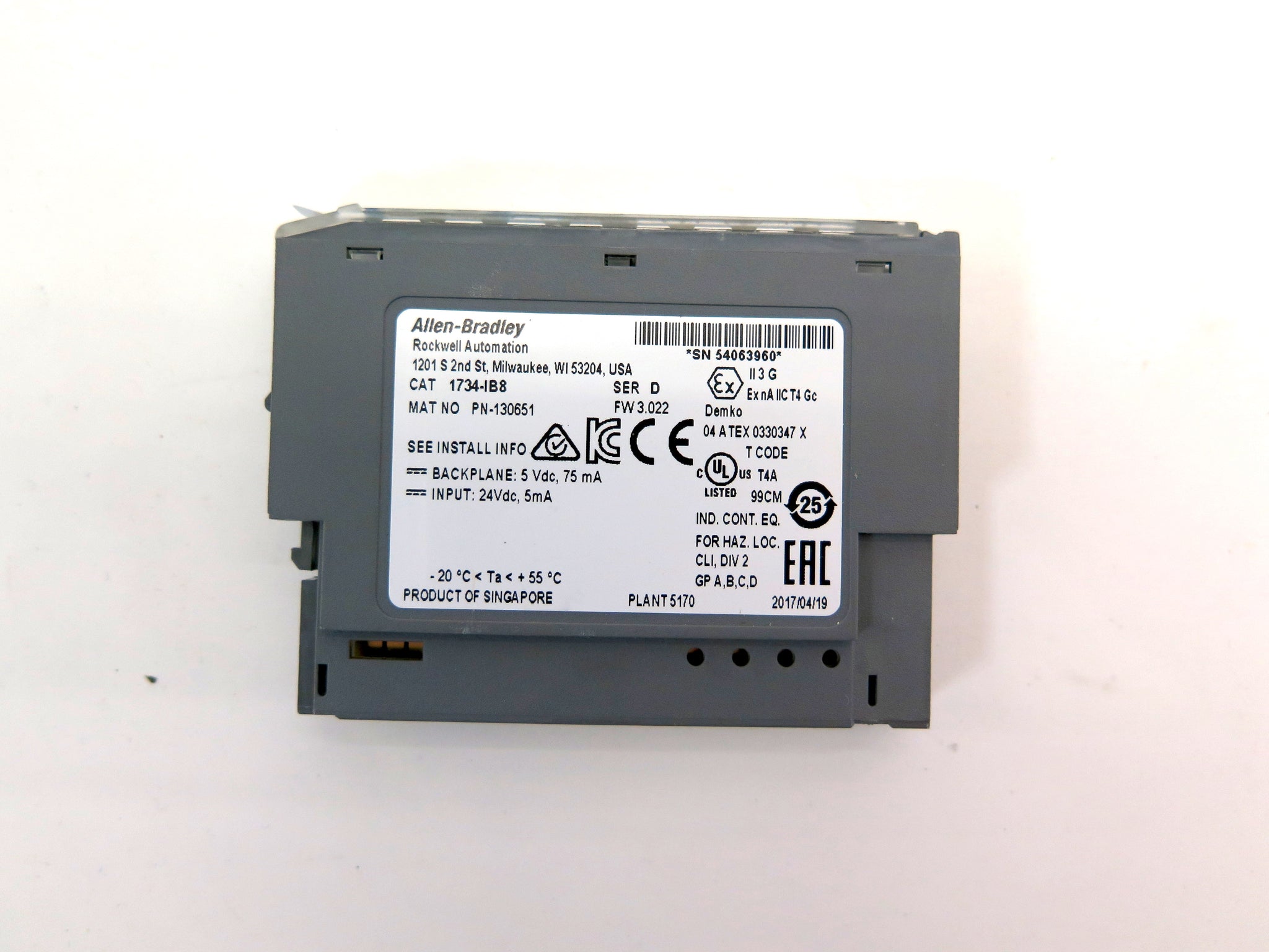 Allen-Bradley 1734-IB8 8 Point Digital Input Module (Mint