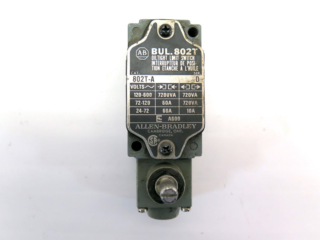 Allen-Bradley 802T-A  Ser D Oiltight Limit Switch - Advance Operations