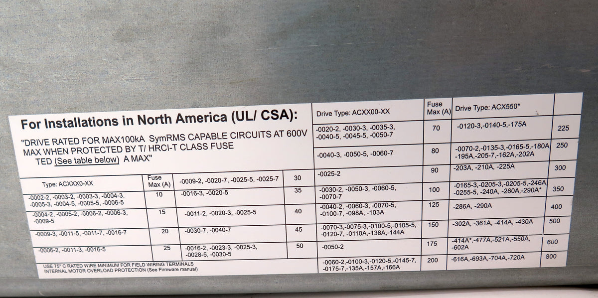 ABB ACS800-U1-0205-7 VFD Motor AC Drive 200 HP 3Ph 525-690V 188A - Advance Operations