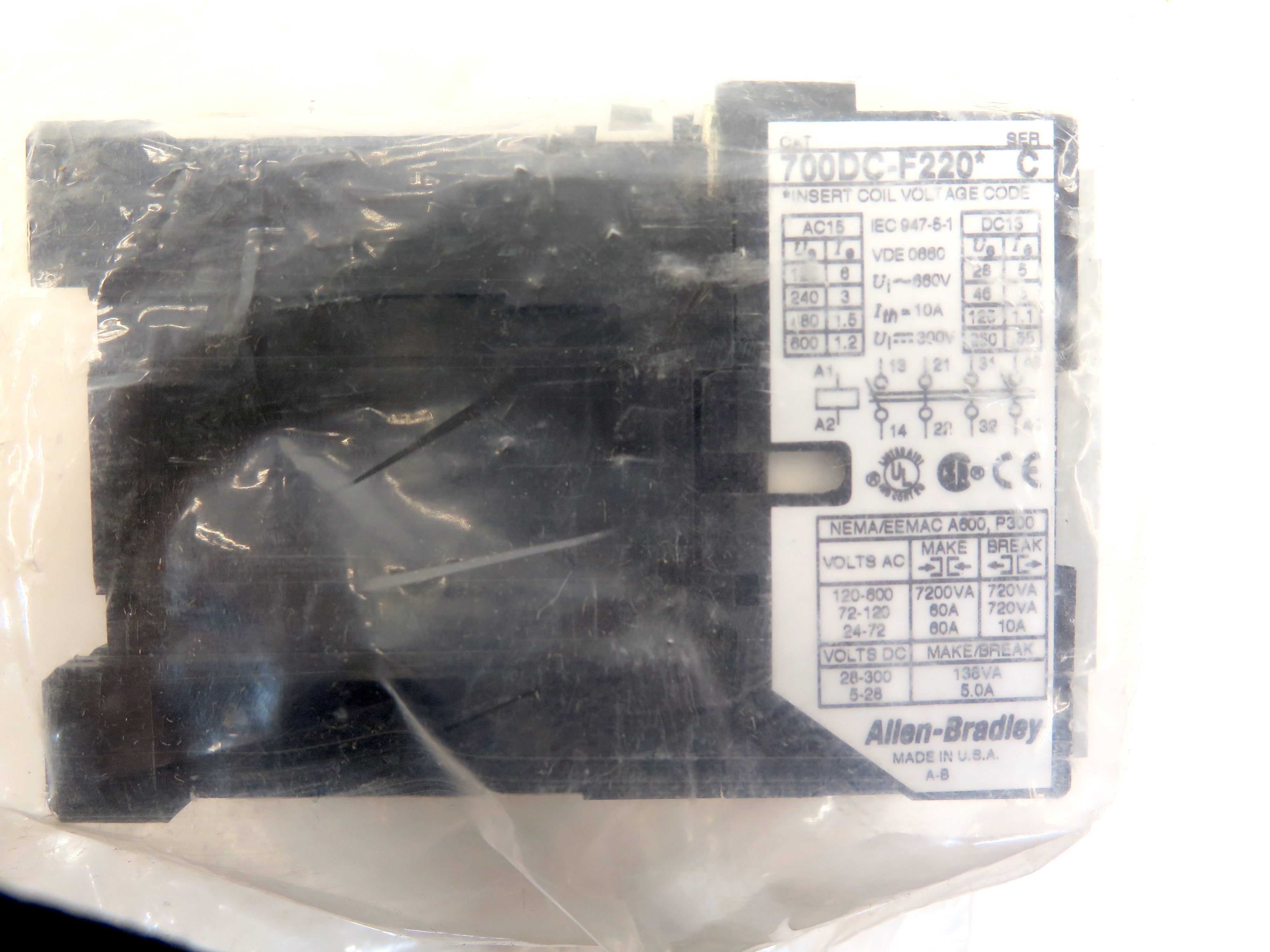 Allen-Bradley 700DC-F220* SER C Definite Purpose Control Relay - Advance Operations