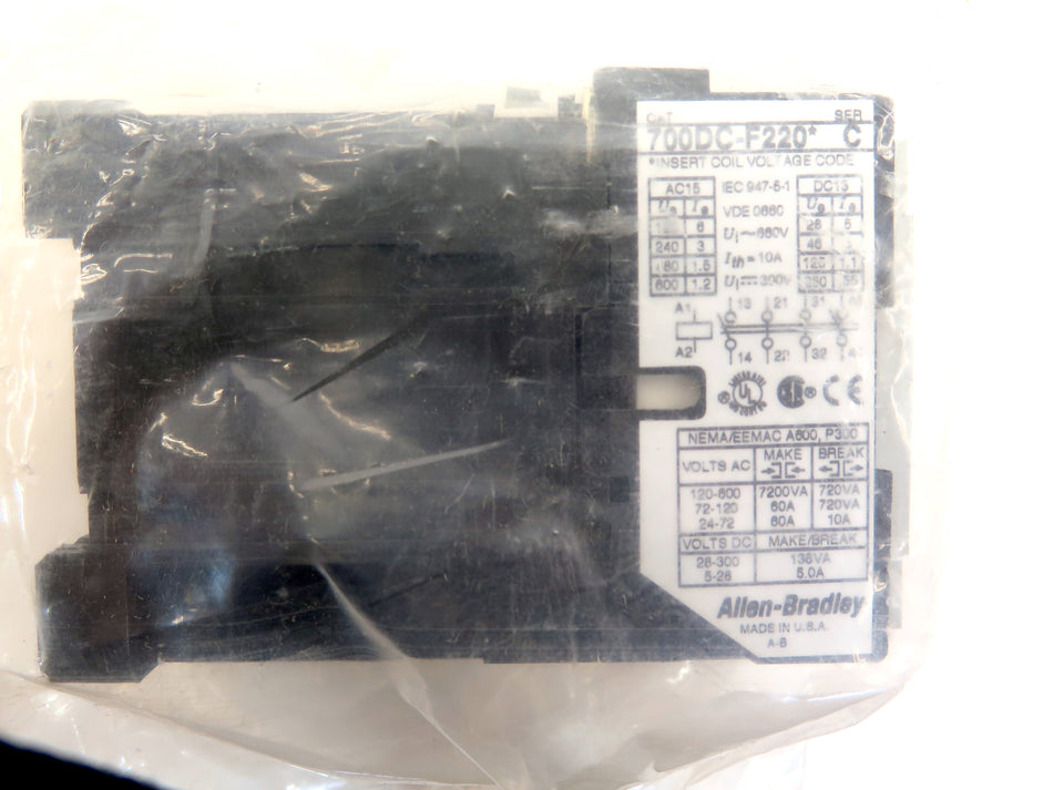 Allen-Bradley 700DC-F220* SER C Definite Purpose Control Relay - Advance Operations