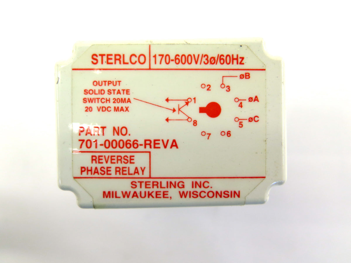 Sterlco 701-00066-REVA 8 Pins Reverse Phase Rellay - Advance Operations