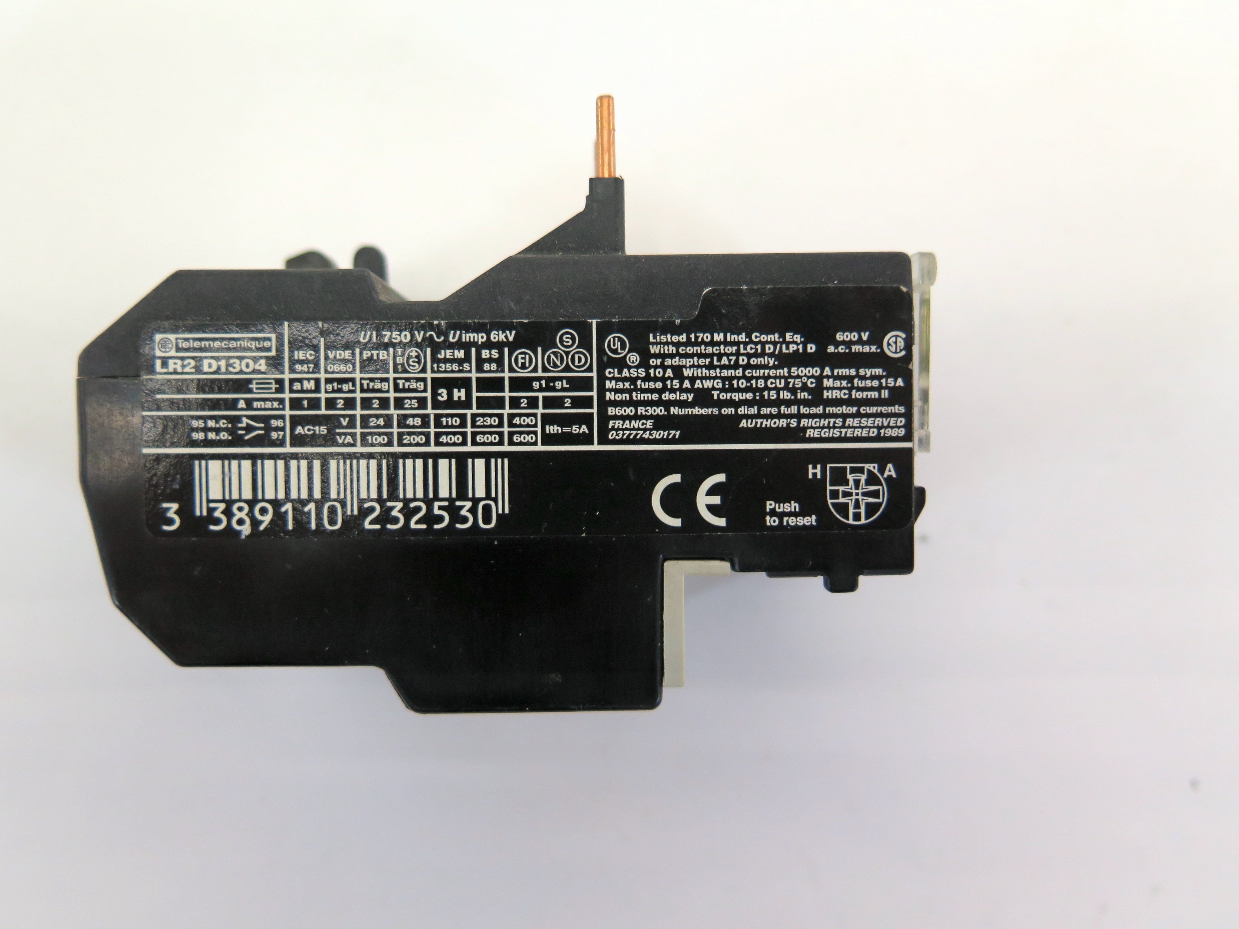 Telemecanique LR2 D1304 Thermal Overload Relay 0.40-063A - Advance Operations