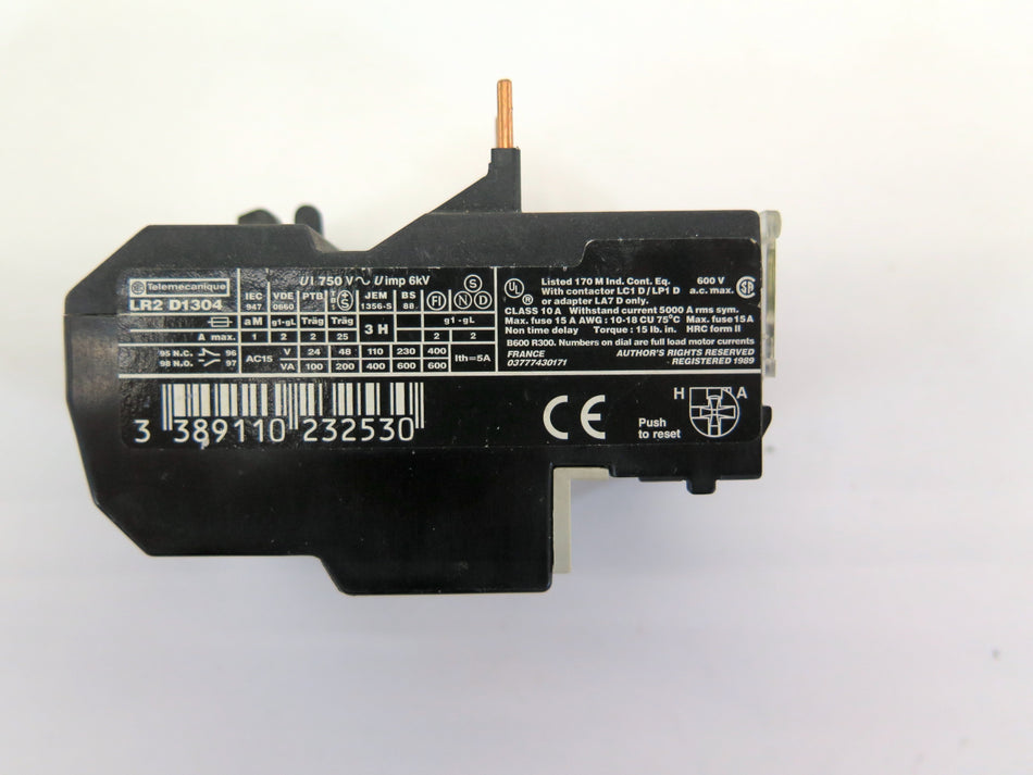 Telemecanique LR2 D1304 Thermal Overload Relay 0.40-063A - Advance Operations