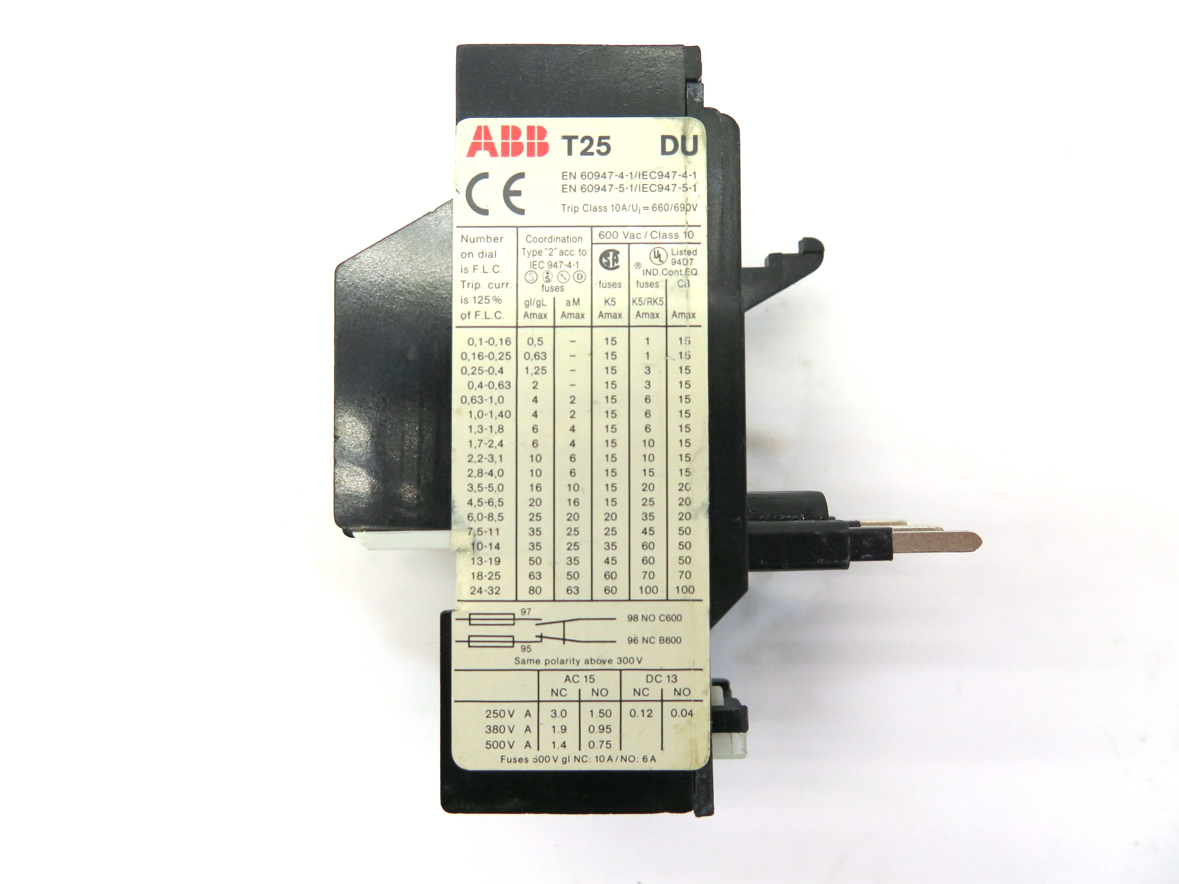 ABB T25 DU Overload Relay 2.8-4 A - Advance Operations