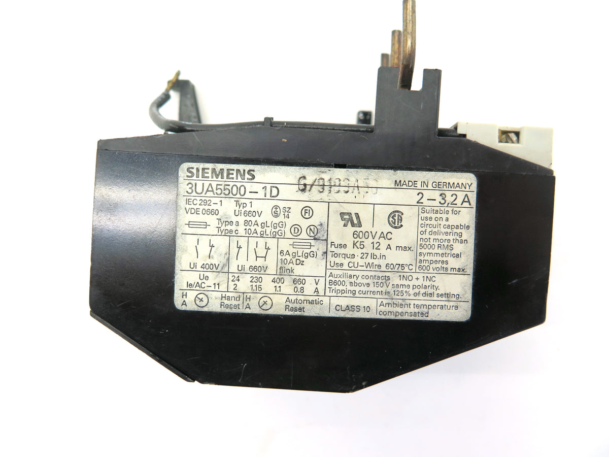 Siemens 3UA5500-1D Overload relay 2-3.2A - Advance Operations