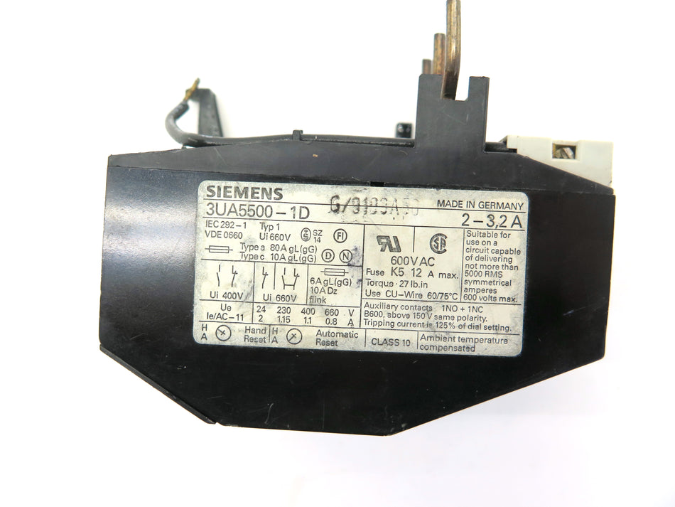 Siemens 3UA5500-1D Overload relay 2-3.2A - Advance Operations