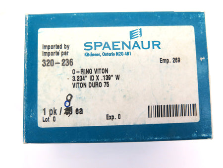 Spaenaur 320-236 O-Ring Viton 3.234" ID X.275"   1 PK/8 - Advance Operations