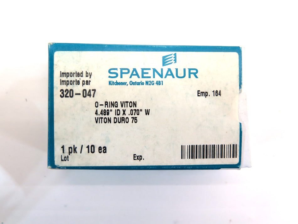 Spaenaur 320-047 O-Ring Viton Duro75 4.489" ID X .070" W.  Lot of 10 - Advance Operations