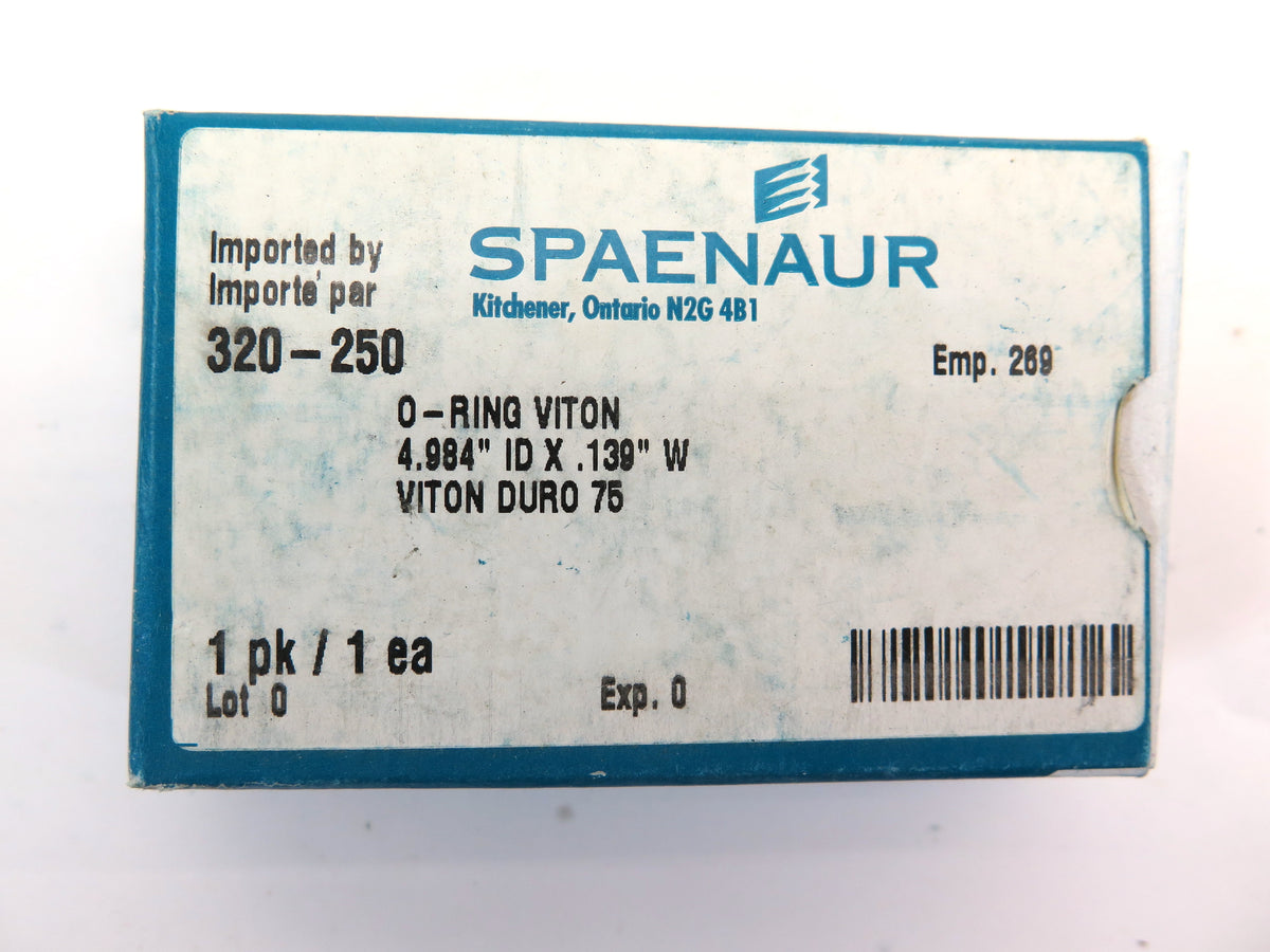Spaenaur 320-250 O-Ring Viton Duron 75 4.984" ID X .139" W Lot of 10 - Advance Operations