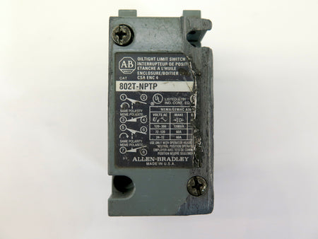 Allen-Bradley 802-NPTP Oiltight Limit Switch - Advance Operations