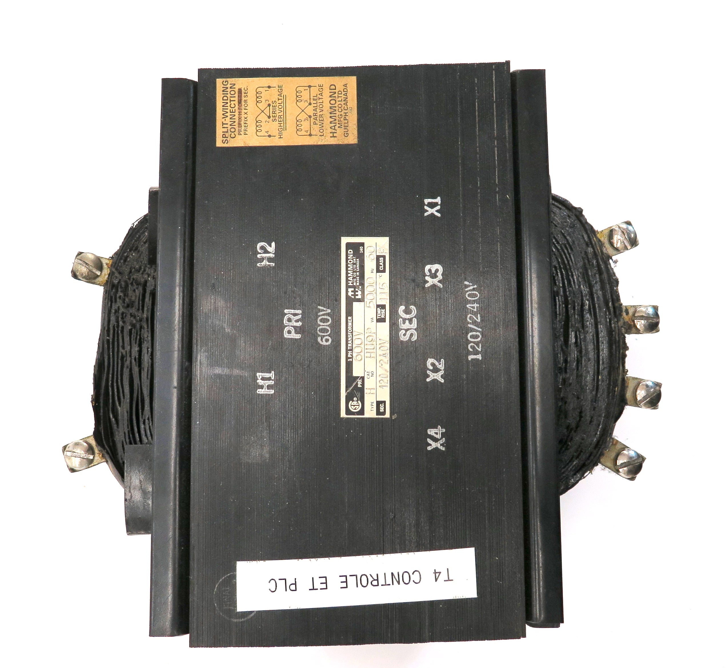 Hammond HU9P Transformer 5KVA Pri:600Vac / Sec.120Vac/240Vac - Advance Operations