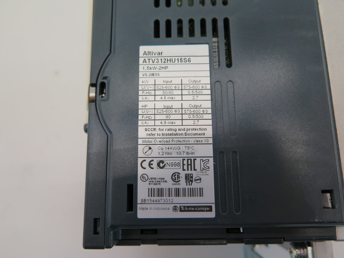 Schneider Altivar ATV312HU15S6 AC Drive 2HP/1.5kW - Advance Operations
