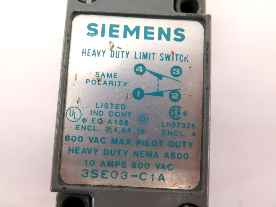 Siemens 3SE03-C1A Heavy Duty Limit Switch - Advance Operations