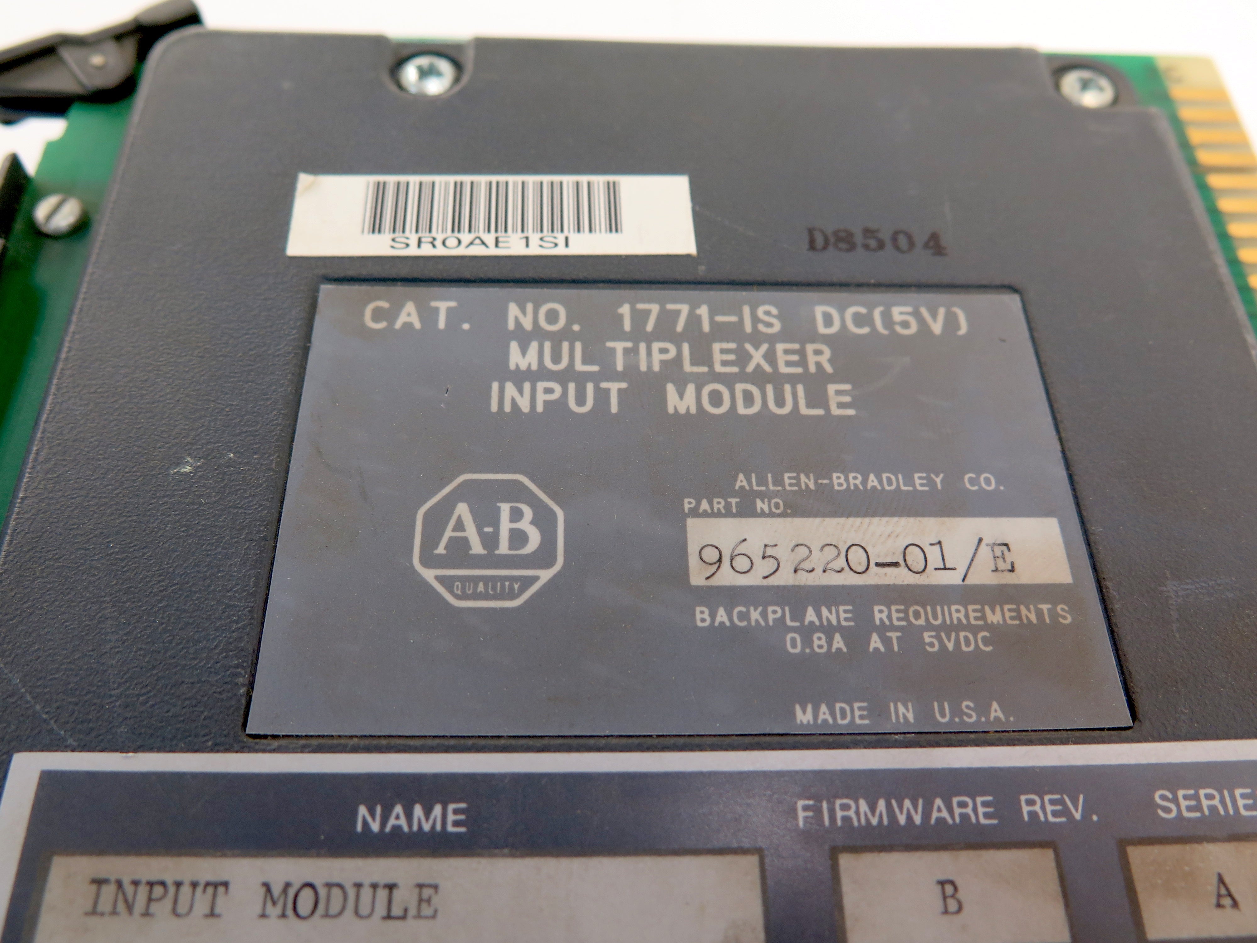 Allen-Bradley 1771-IS DC(5V) Multiplexer Input Module - Advance Operations