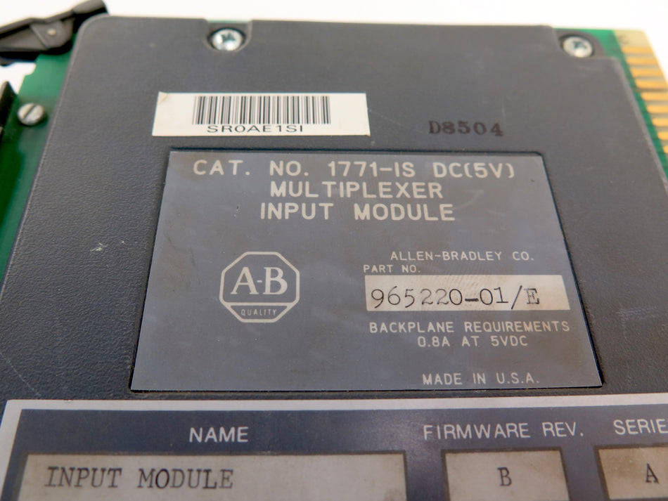 Allen-Bradley 1771-IS DC(5V) Multiplexer Input Module - Advance Operations