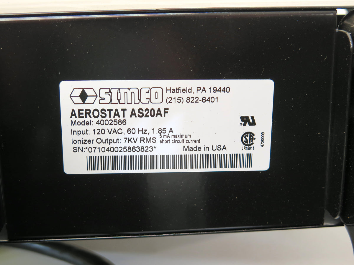 Simco Ion Aerostat AS20AF / 4002586 Air Blower Ionizer - Advance Operations