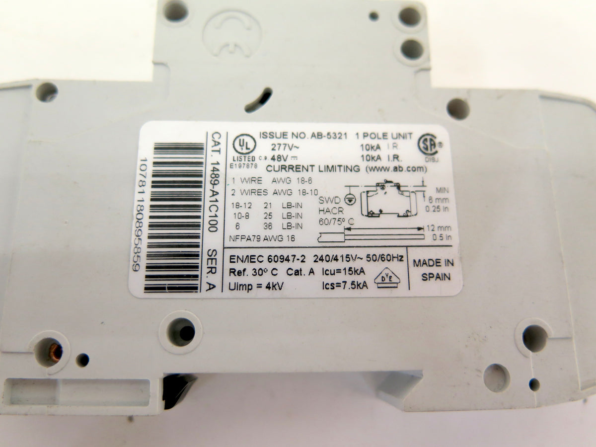 Allen-Bradley 1489-A 1 Pole Circuit Breaker LOT OF 2 - Advance Operations