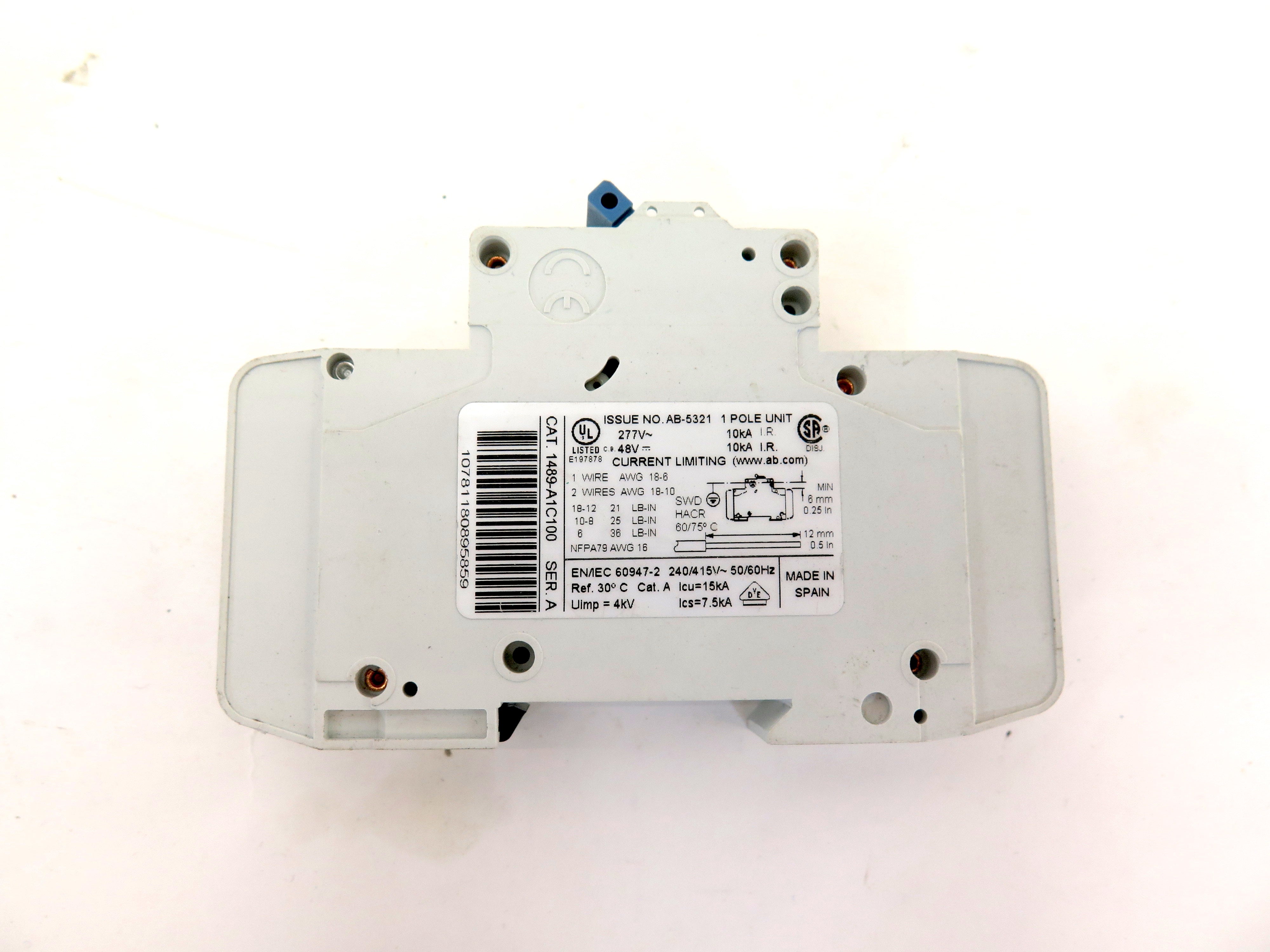 Allen-Bradley 1489-A 1 Pole Circuit Breaker LOT OF 2 - Advance Operations
