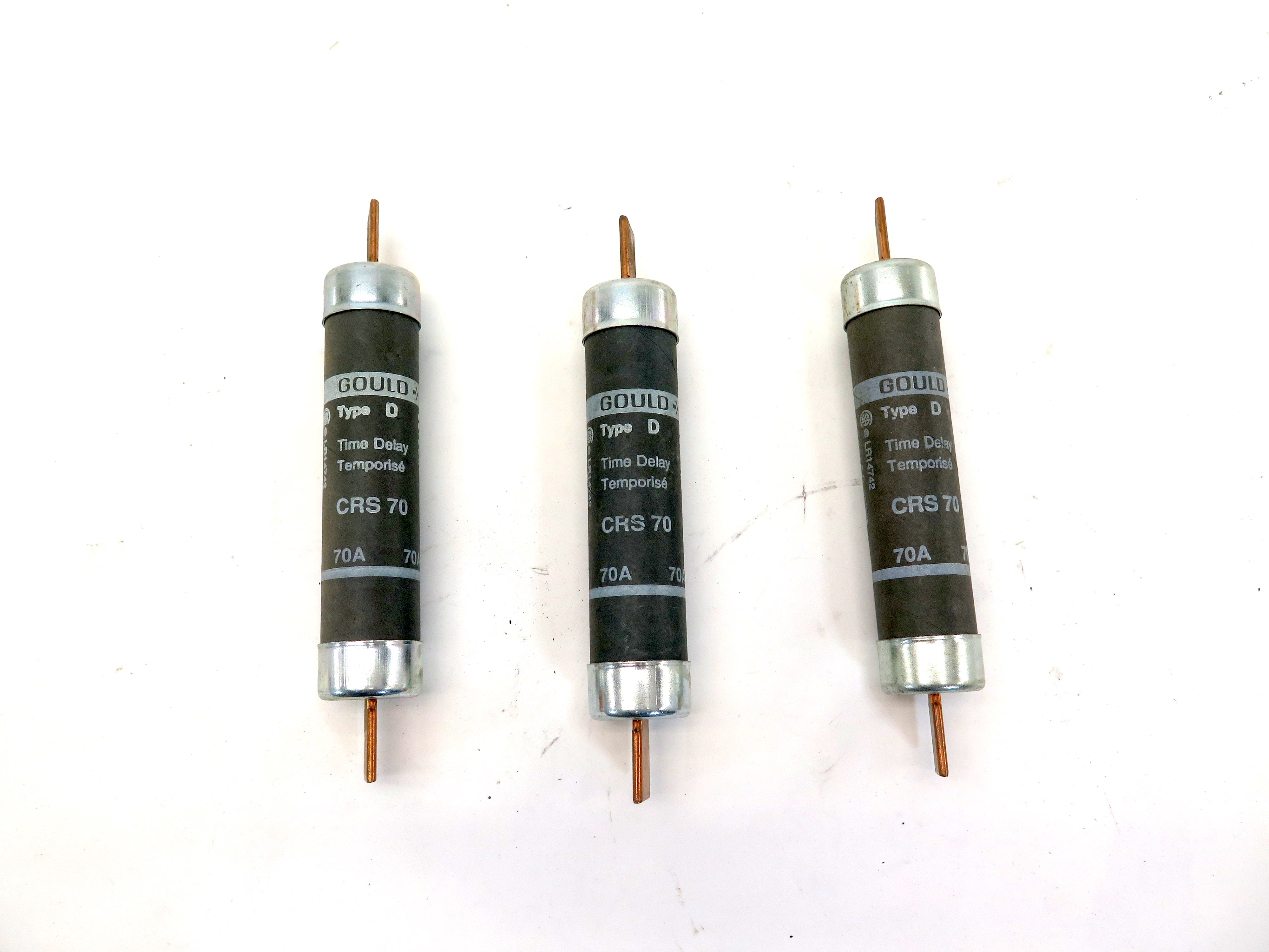 Gould CRS 70 Time Delay Fuse 70A 600V LOT OF 3 - Advance Operations