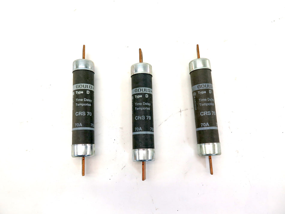 Gould CRS 70 Time Delay Fuse 70A 600V LOT OF 3 - Advance Operations