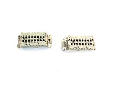 Harting HAN 16E-M Connector 16 PIN LOT OF 2 - Advance Operations