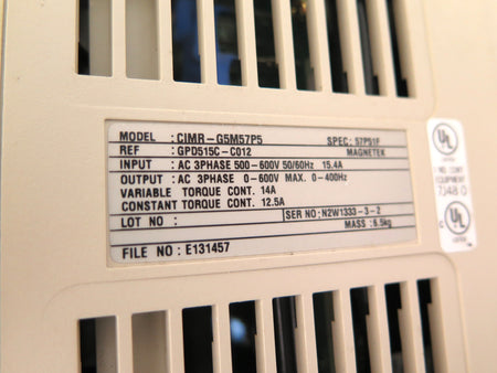 Yaskawa GPD515/G5 CIMR-G5M57P5 AC Drive 500-600Vac 10HP 7.5Kw - Advance Operations