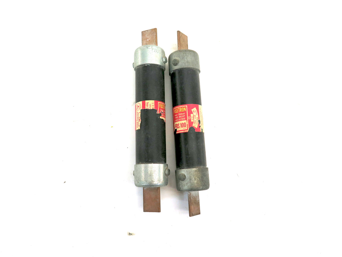 Fusetron FRS100 Fuse Time Delay 600V 100A LOT OF 2 - Advance Operations