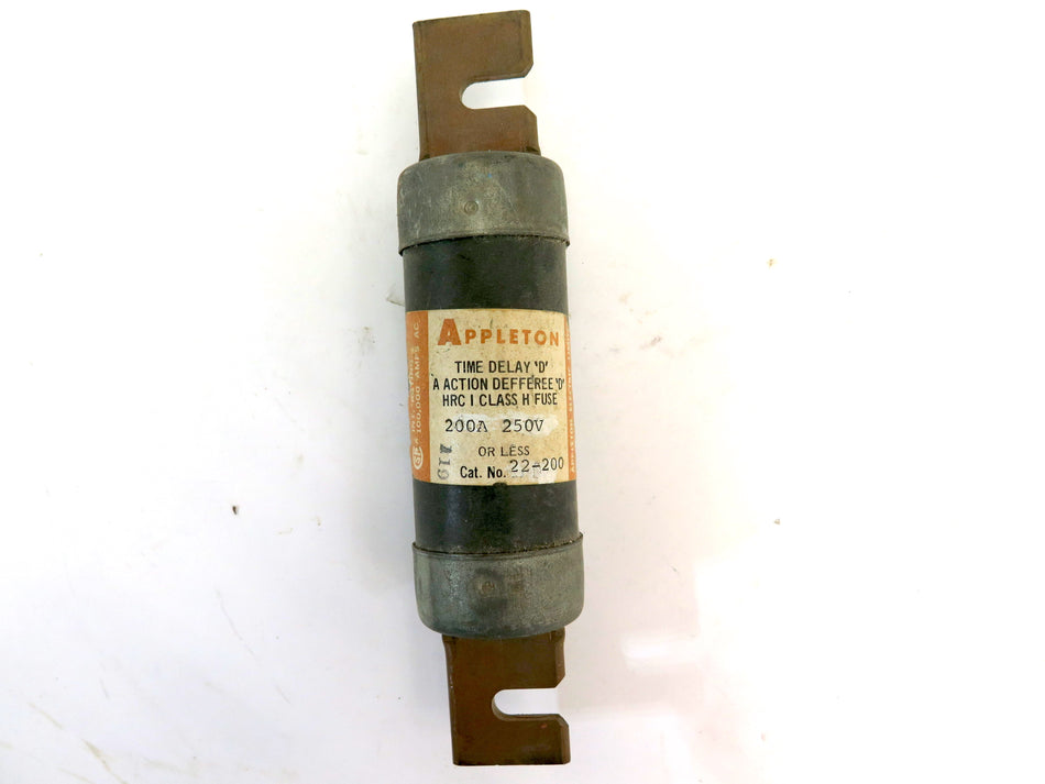 Appleton Time Delay Fuse 200A 250V Max Cat. 22-200 - Advance Operations