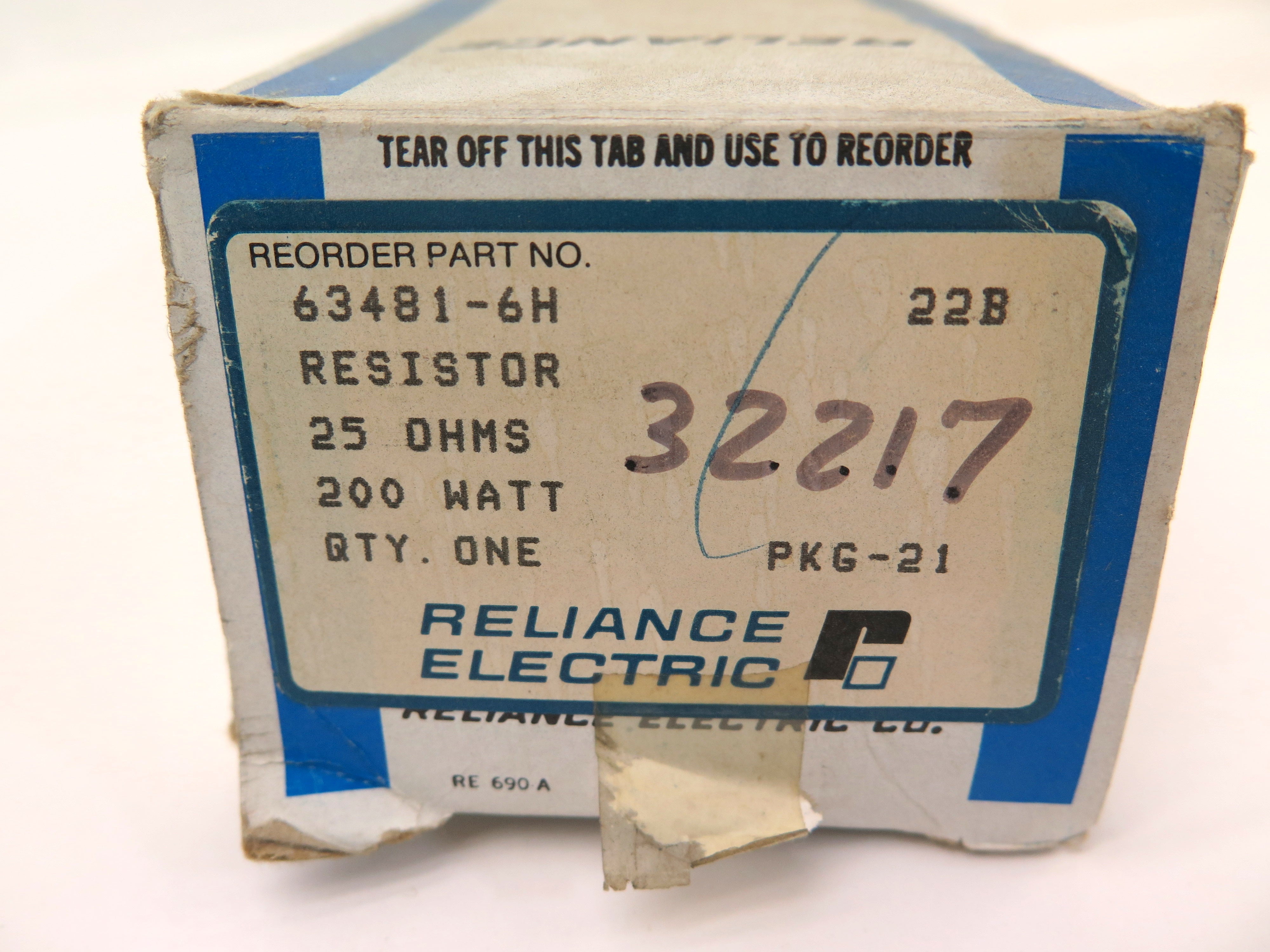 Reliance 63481-6H Resistor 25Ohm 200 Watt - Advance Operations