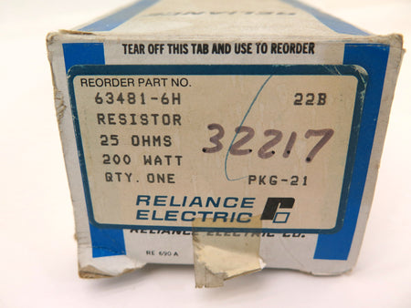 Reliance 63481-6H Resistor 25Ohm 200 Watt - Advance Operations
