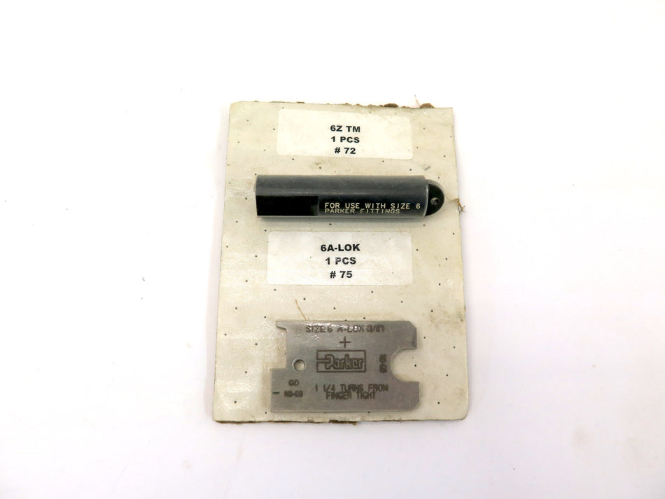 Parker 6Z TM #72 & 6A-LOK #75 For Use With Size 6 Fitting - Advance Operations