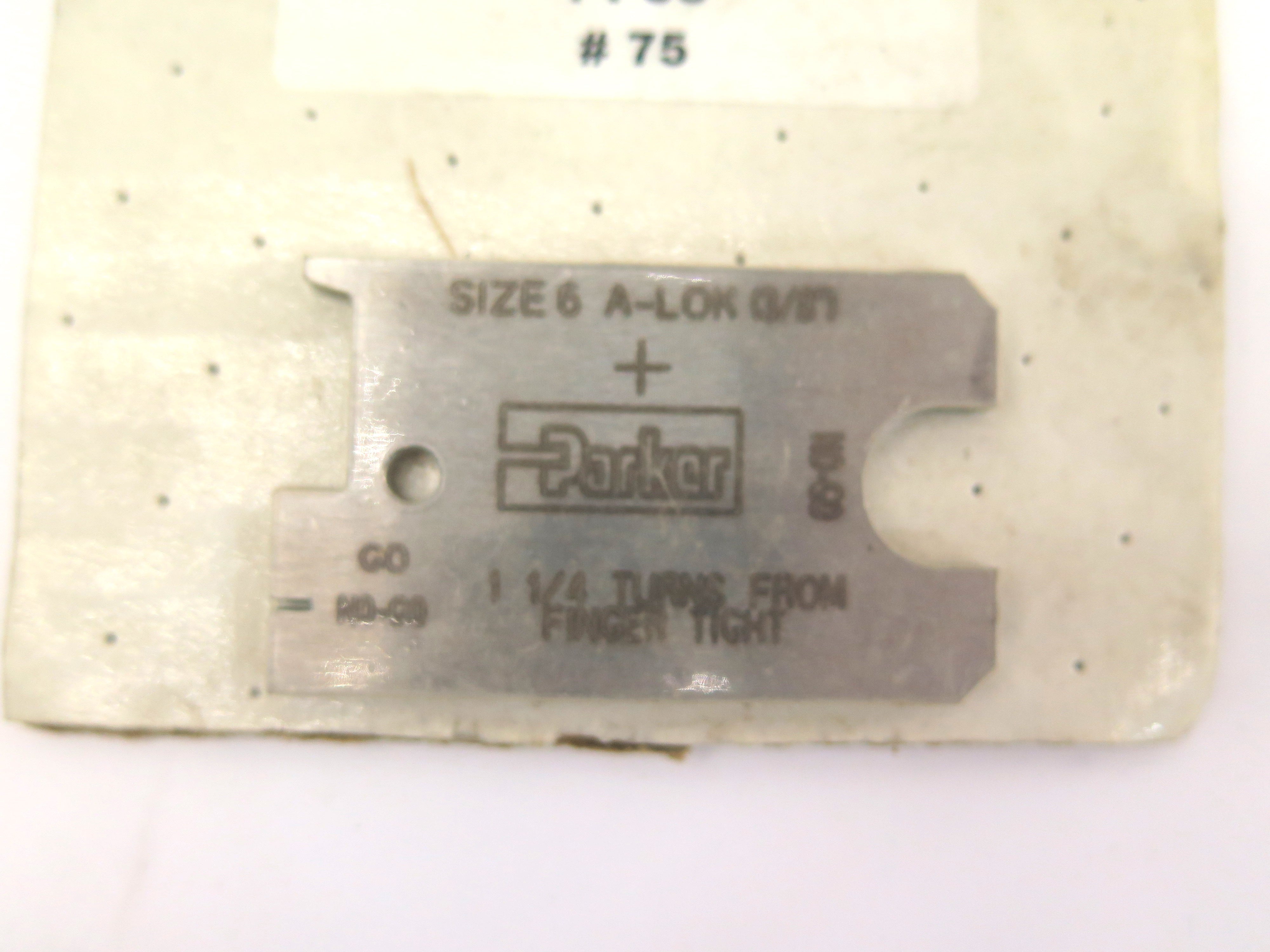 Parker 6Z TM #72 & 6A-LOK #75 For Use With Size 6 Fitting - Advance Operations