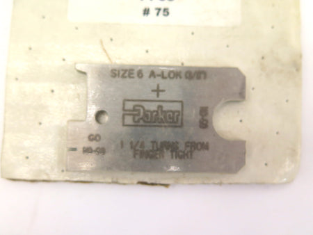Parker 6Z TM #72 & 6A-LOK #75 For Use With Size 6 Fitting - Advance Operations