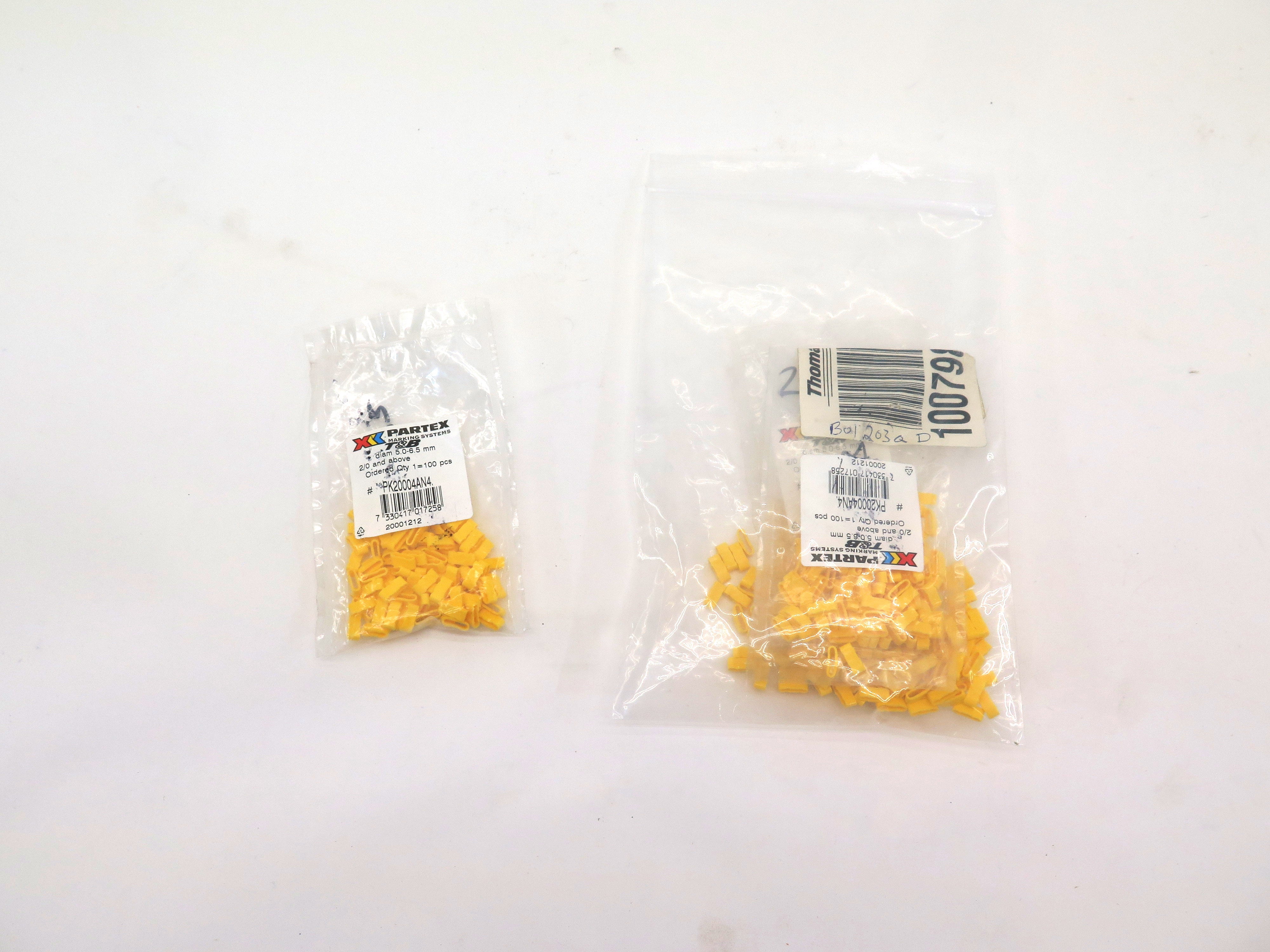 Partex / T & B Marking Systems Yellow Diam 5.0-6.5 Above PK20004AN4 LOT OF 400 - Advance Operations