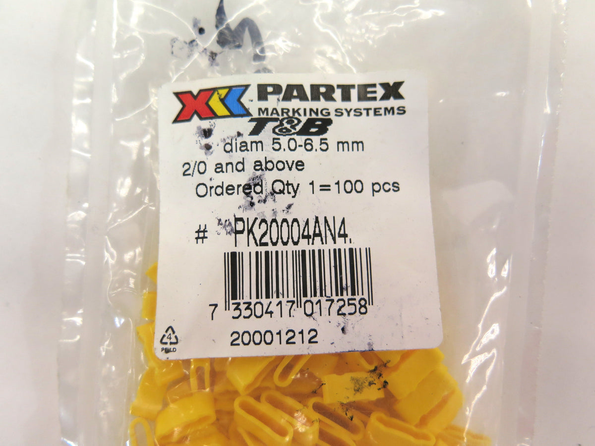 Partex / T & B Marking Systems Yellow Diam 5.0-6.5 Above PK20004AN4 LOT OF 400 - Advance Operations