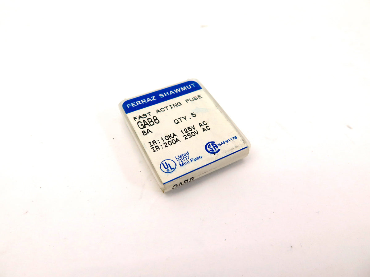 Ferraz Shawmut GAB8 Fast Acting Fuse 8A BOX OF 5 - Advance Operations