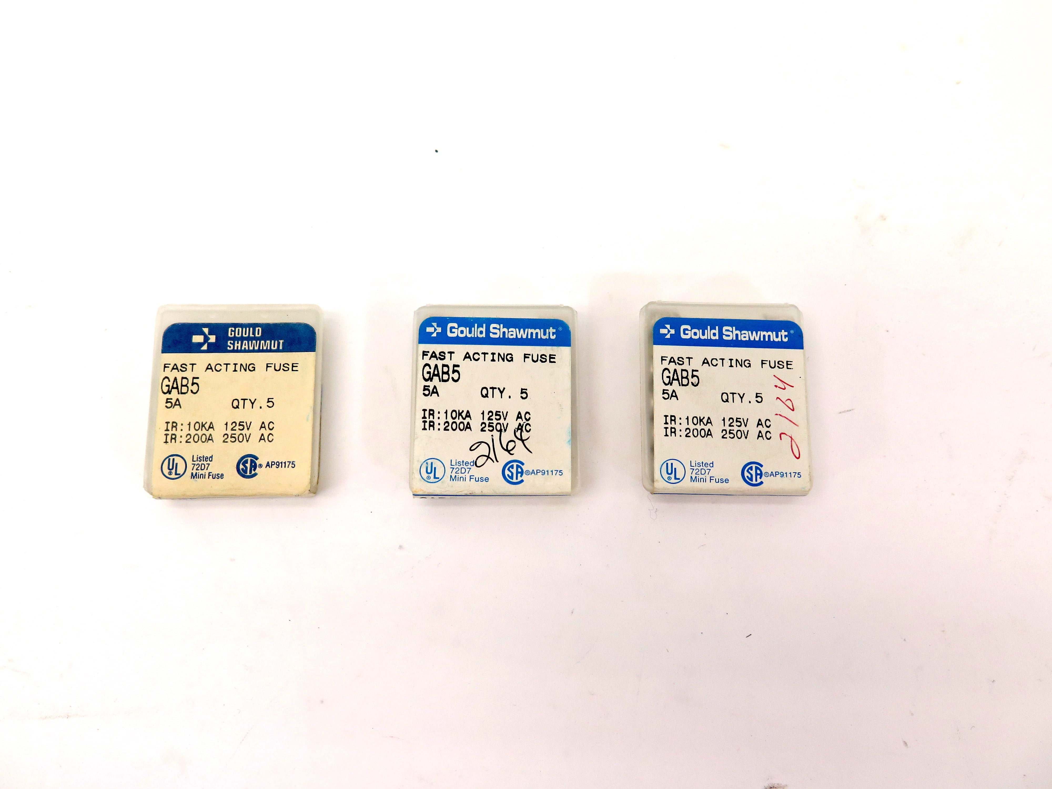 Gould Shawmut GAB5 Fast Acting Fuse 5A LOT OF 15 - Advance Operations