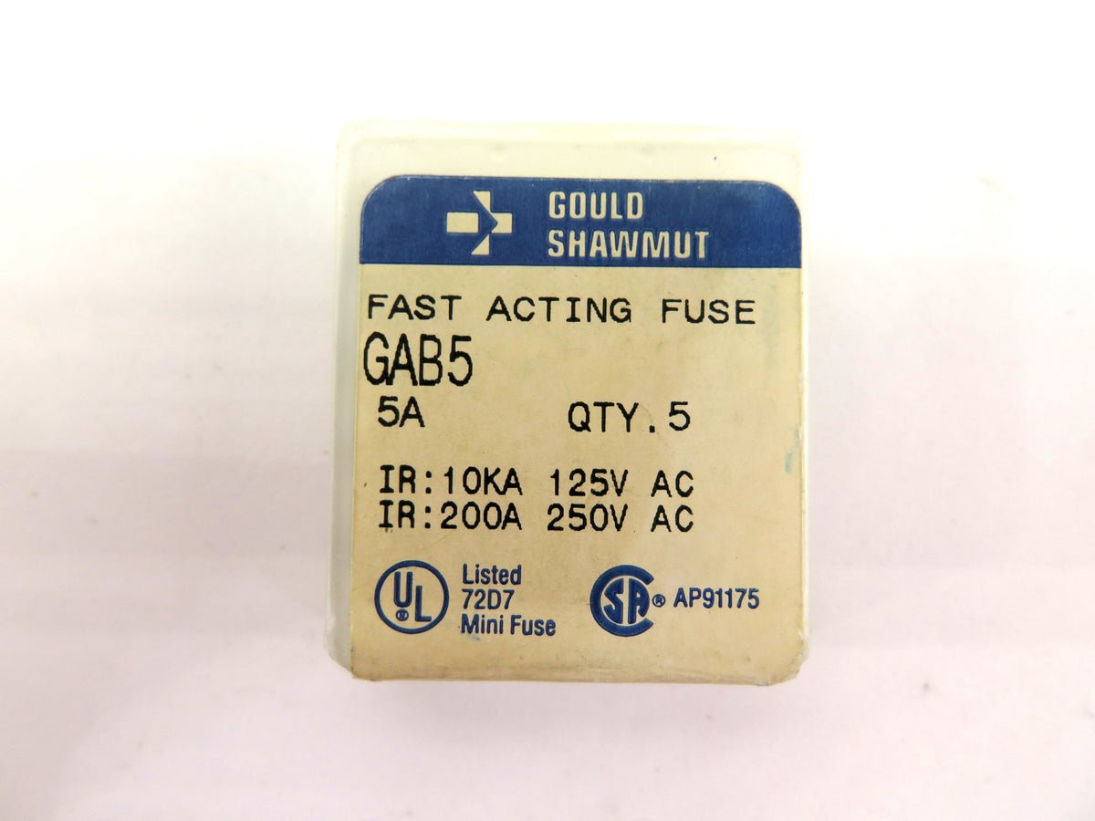 Gould Shawmut GAB5 Fast Acting Fuse 5A LOT OF 15 - Advance Operations
